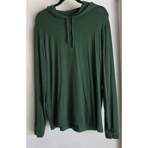 MeUndies Hoodie M Green Solid Pullover Casual Sweatshirt Athleisure Unisex